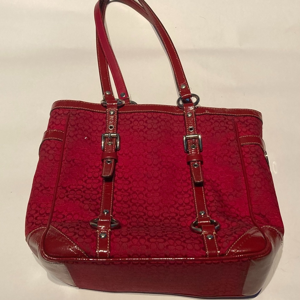 Red Coach Shoulder Bag